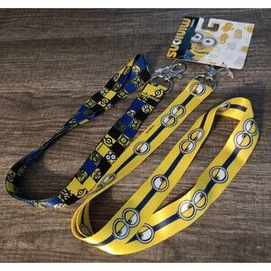 Minions Lanyards ID Badge Holder Despicable Me Set of 2 Universal Studios NEW